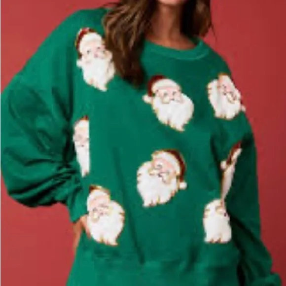 Peach Love California Green Santa Sweatshirt - Picture 4 of 4